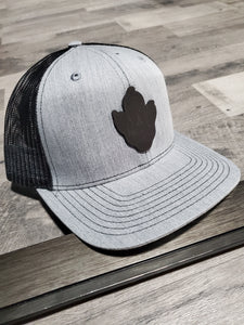 Curved Trucker Midnight Leather Logo
