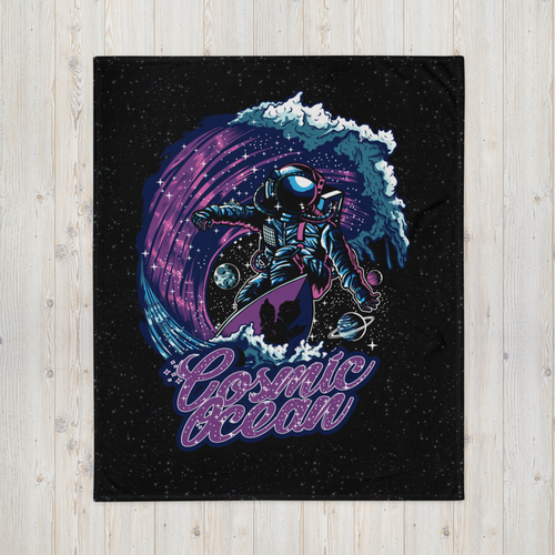 Cosmic Surfer Throw Blanket